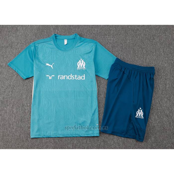 Chandal del Olympique Marsella Manga Corta 2024-2025 Azul - Pantalon Corto